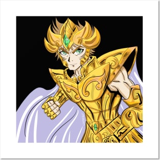 aioria of leo the gold saint in knights of the zodiac anime ecopop art Posters and Art